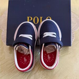 Polo Ralph Lauren navy/red toddler sneakers size 4 1/2 